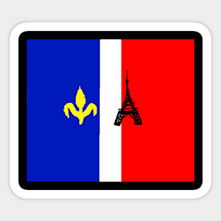 Sporty France Design on Black Background Sticker